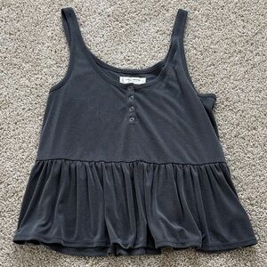 Lucky Brand Charcoal Buttoned Tank Top